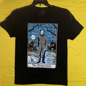 Michael Myers The Boogeyman Tarot Card Halloween Black T-Shirt Medium Horror